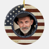 Memorial  American Flag Persoonlijke foto Keramisch Ornament (Achterkant)