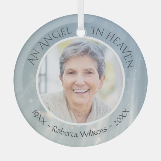 Memorial ANGEL in HEAVEN Photo in Memory Keepomwil Glas Ornament (Voorkant)