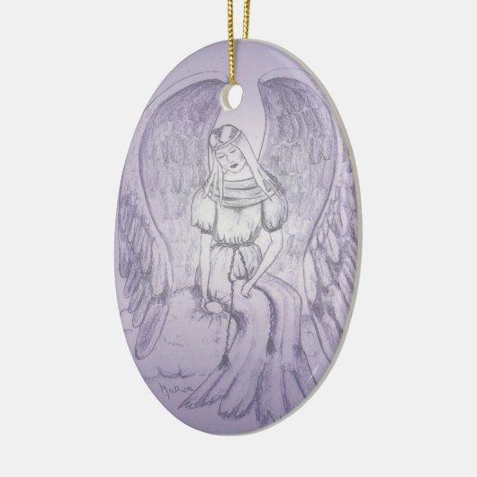 Memorial Angel Keramisch Ornament (Links)