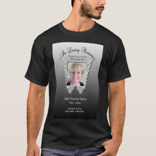 Memorial   Angel Wings Photo Silver T-shirt