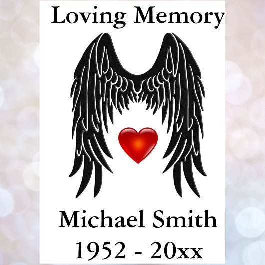 Memorial Angel Wings Vinyl Car Decal Window Large Sticker
