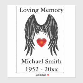 Memorial Angel Wings Vinyl Car Decal Window Sticker