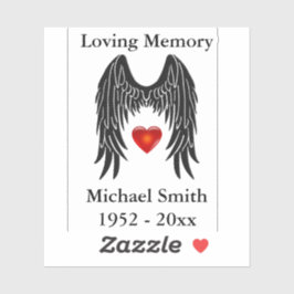 Memorial Angel Wings Vinyl Car Decal Window Sticker