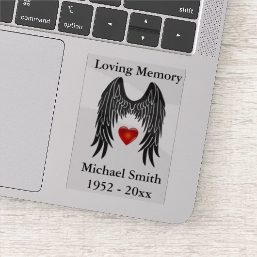 Memorial Angel Wings Vinyl Car Decal Window Sticker (Detail)
