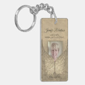 Memorial Angel Wings Voeg foto Gold toe Sleutelhanger (Voorkant Links)