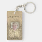 Memorial Angel Wings Voeg foto Gold toe Sleutelhanger (achterkant)