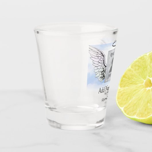 Memorial Angel Wings Voeg foto toe Shot Glas (Links)