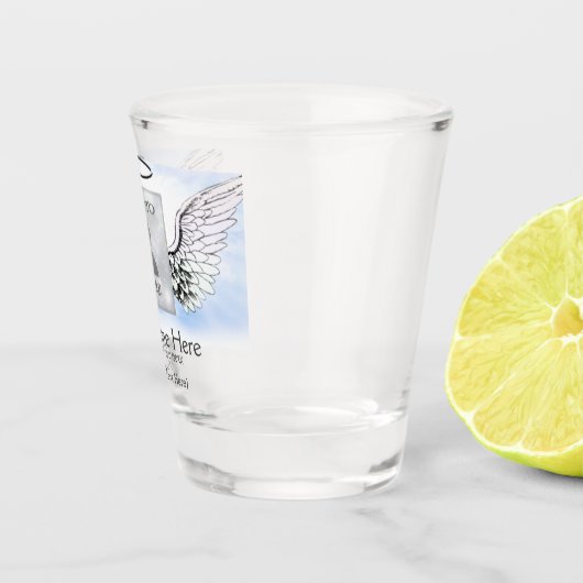Memorial Angel Wings Voeg foto toe Shot Glas (Rechts)