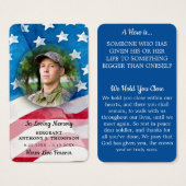 Memorial Army Fallen Soldier Prayer Kaart (Voorkant /achterkant)