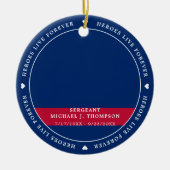 Memorial Army Soldaat American Flag Foto Keramisch Ornament (Voorkant)