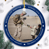 Memorial Army Soldaat American Flag Foto Keramisch Ornament