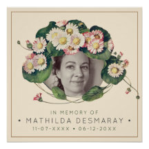  Memorial Art Nouveau Daisies Rustic