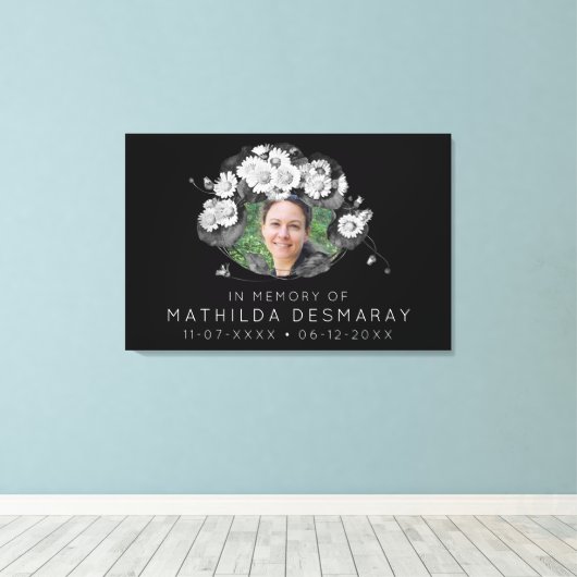  Memorial Art Nouveau Daisies Wreate Canvas Afdruk (Insitu (Houten vloer))