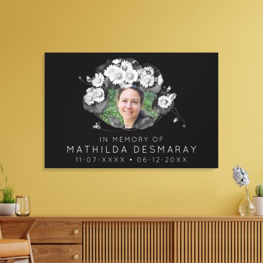  Memorial Art Nouveau Daisies Wreate Canvas Afdruk (Insitu (Woonkamer))