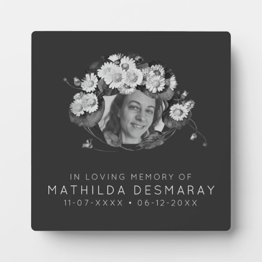  Memorial Art Nouveau Daisies Wreate Fotoplaat (Voorkant)