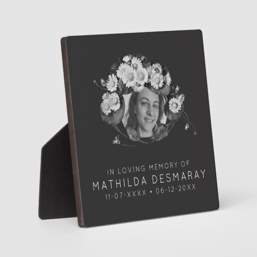  Memorial Art Nouveau Daisies Wreate Fotoplaat (Voorkant)