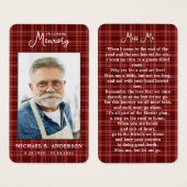 Memorial Autumn Pset Photo Funeral Prayer Kaart (Voorkant /achterkant)