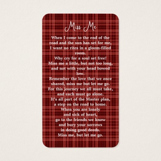 Memorial Autumn Pset Photo Funeral Prayer Kaart (Achterkant)