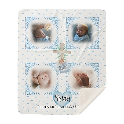 Memorial Baby Boy Foto Deken Gift