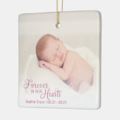 Memorial Baby Girl Foto voor ever in ons hart Keramisch Ornament (Links)