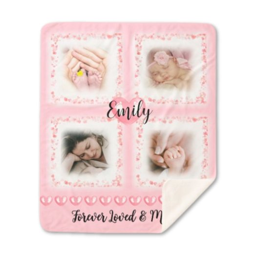 Memorial Baby roze foto deken cadeau