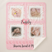 Memorial Baby roze foto deken cadeau (Voorkant)