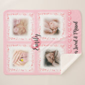 Memorial Baby roze foto deken cadeau (Voorkant (horizontaal))