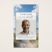 Memorial Beach Forever Hearts Photo Prayer Card Visitekaartje (Voorkant)