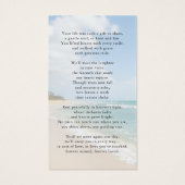 Memorial Beach In Loving Memory Photo Prayer Card Visitekaartje (Achterkant)
