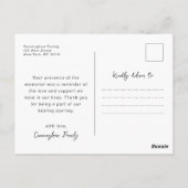 Memorial Beauful Life Modern Elegant Chic Foto Briefkaart (Achterkant)