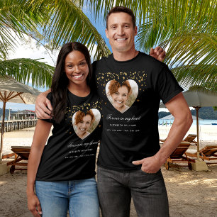 Memorial begrafenis foto goudhart t-shirt