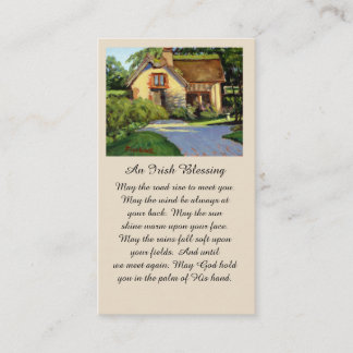 Memorial begrafenis Ierse zegen gebed Kaart Visitekaartje