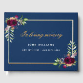 Memorial begrafenis in liefhebbend geheugen blauwe gastenboek (Voorkant)