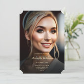 Memorial begrafenis in loving Memory Elegant Zwart Kaart (Staand voorkant)