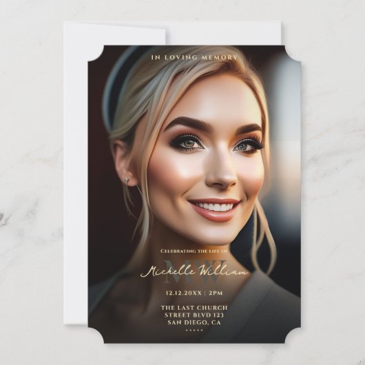 Memorial begrafenis in loving Memory Elegant Zwart Kaart (Voorkant)