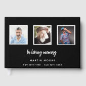 Memorial begrafenis liefdevolle herinnering zwarte gastenboek (Voorkant)