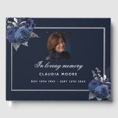 Memorial begrafenis liefhebbend geheugen blauwe fo gastenboek (Voorkant)