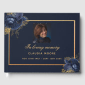 Memorial begrafenis liefhebbend geheugen blauwe fo gastenboek (Voorkant)