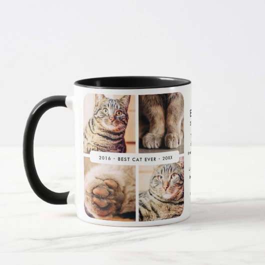 Memorial beste kat ooit moderne fotocollage mok (Links)