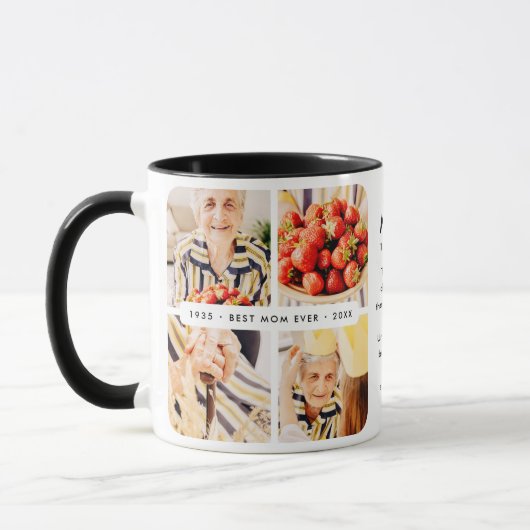 Memorial Beste Mam Ooit Moderne Fotocollage Mok (Links)