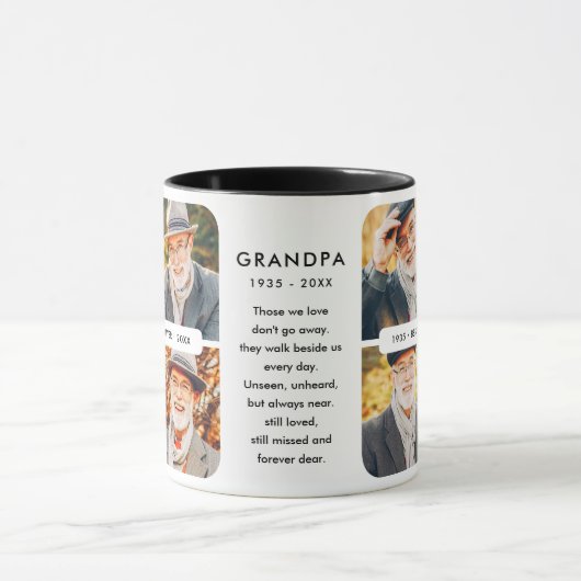 Memorial beste opa ooit moderne fotocollage mok (Midden)