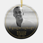 Memorial Black and White Photo Kerstamic O Keramisch Ornament (Voorkant)