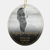 Memorial Black and White Photo Kerstamic O Keramisch Ornament (Links)