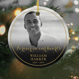 Memorial Black and White Photo Kerstamic O Keramisch Ornament