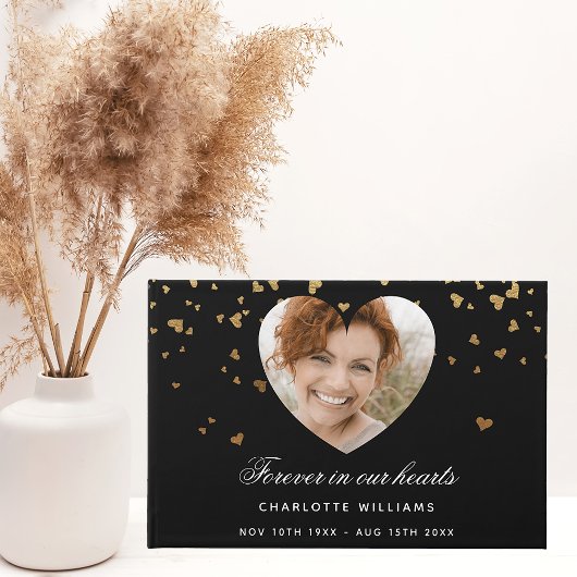 Memorial Black Gold Hearts foto Gastenboek