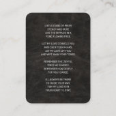 Memorial Black Leather Silver Foto begrafenis Kaar Visitekaartje (Achterkant)