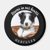 Memorial black photo love dog magneet (Voorkant)