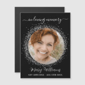 Memorial Black Silver sparkles foto magnet (Voorkant / Achterkant)
