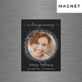 Memorial Black Silver sparkles foto magnet