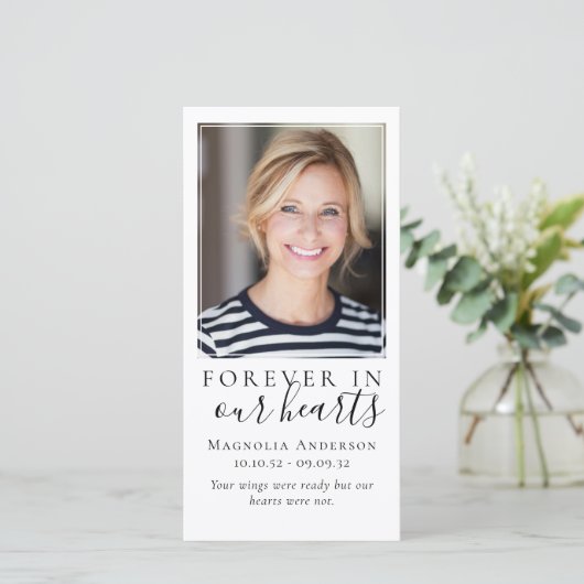 Memorial Bladwijzer | Vroeger in onze hartfoto (Staand voorkant)